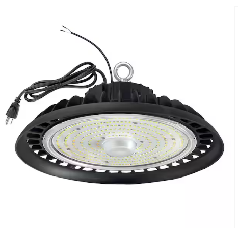 12 in. 600-Watt Equivalent Integrated LED Dimmable Black High Bay Light 5000K Daylight - 91010104068