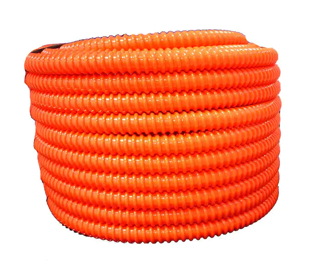 1 in. Dia x 100 ft. Orange Flexible Corrugated PVC Non Split Tubing and Convoluted Wire Loom - 91004618995