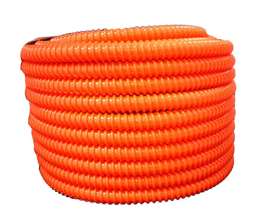 1 in. Dia x 100 ft. Orange Flexible Corrugated PVC Non Split Tubing and Convoluted Wire Loom - 91004618995