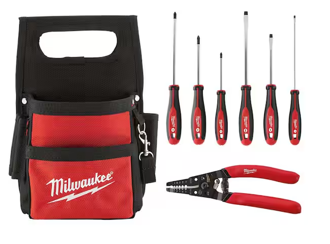 Electricians Tool Pouch With Hand Tool Set (7-Piece)