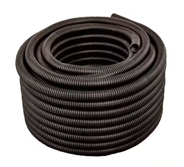 1/2 in. Dia x 100 ft. Black Flexible Corrugated Polyethylene Split Tubing and Convoluted Wire Loom - 91004904108