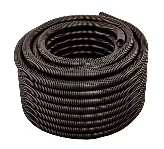 1/2 in. Dia x 100 ft. Black Flexible Corrugated Polyethylene Split Tubing and Convoluted Wire Loom - 91004904108
