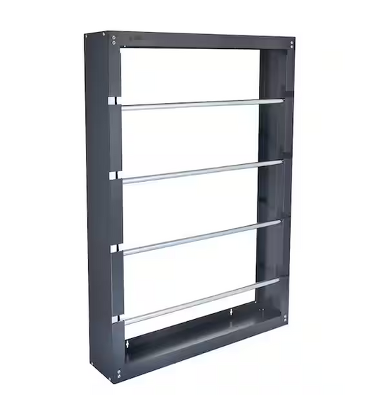 Grey Steel 4-Rod Electrical Wire Spool Rack Dispenser, Conduit Display - 91011411538