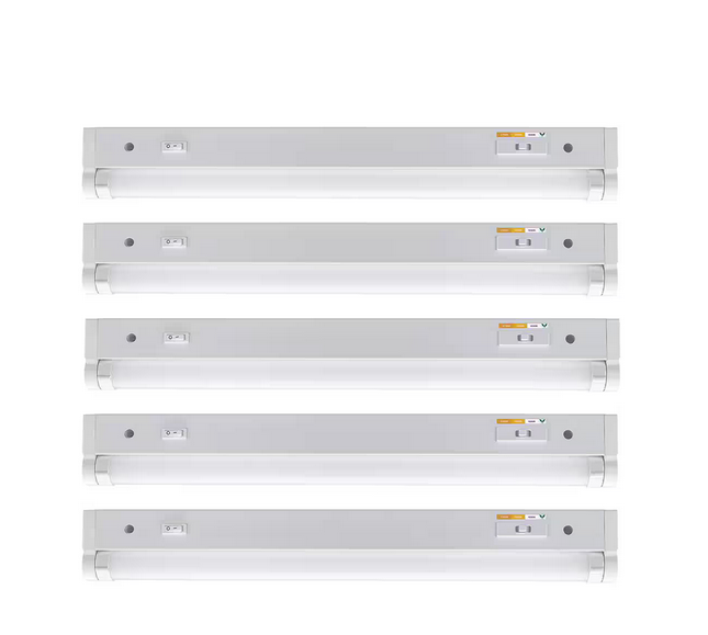 18 in. 9-Watt LED Under Cabinet Light Grow Light Adjustable Beam Angle 3 CCT and Grow Mode Indoor Gardening (5-Pack) - 91005857648