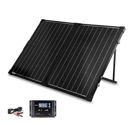 100-Watt Portable Solar Panel with Waterproof 20A Charger Controller, Solar Suitcase and Kickstand for Power Station - 91011948094