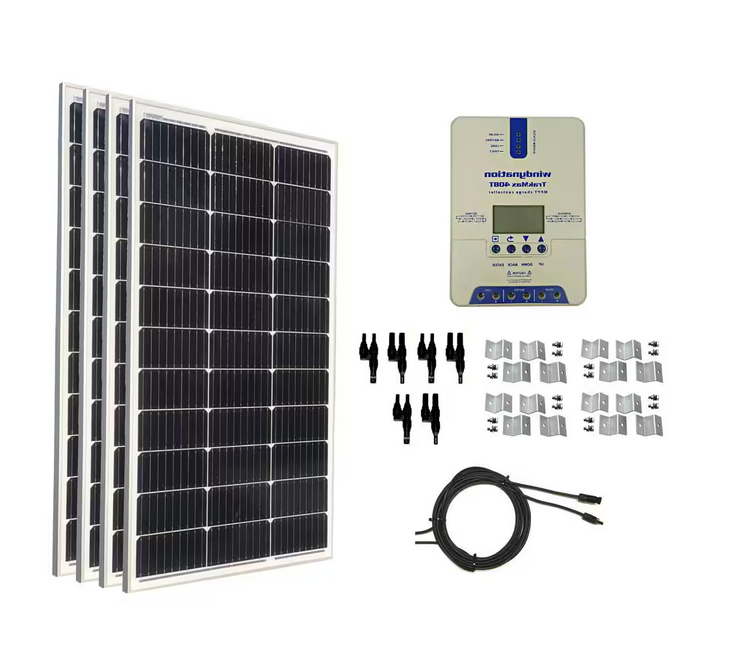 400-Watt Monocrystalline Solar Panel Kit with TrakMax MPPT 40 Amp Charge Controller - 91007714088