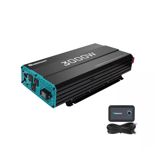 3000-Watt Pure Sine Wave Inverter 12V DC to 120V AC Converter for Off-Grid Solar Power w/ Built-in 5V/2.1A USB Port