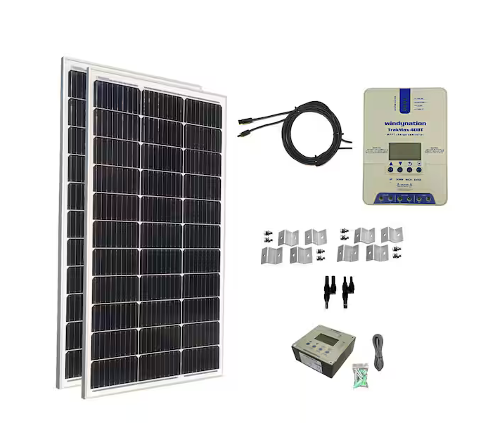 200-Watt Monocrystalline Solar Panel with TrakMax MPPT 40 Amp Charge Controller Plus Remote Meter Kit - 91007714094