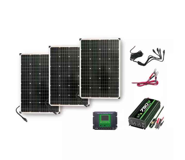 330-Watt Polycrystalline Solar Power Kit with 3 x 110-Watt Panels, 750-Watt Power Inverter and 30 Amp Charge Controller - 91004679711