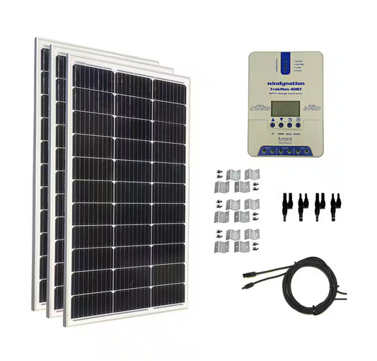 300-Watt Monocrystalline Solar Panel Kit with TrakMax MPPT 40 Amp Charge Controller - 91007714086