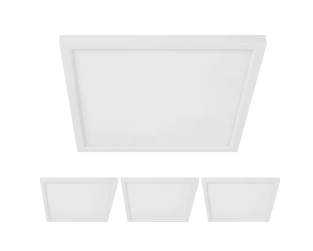 5 in. 8-Watt Title 24 Dimmable White Integrated LED Square Flat Panel Ceiling Flush Mount with Color Change CCT (4-Pack) - 91005415743