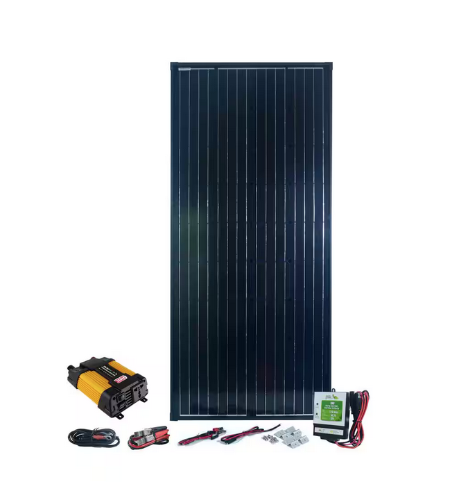 180-Watt MonoCrystalline Solar Panel with 300-Watt Power Inverter and 12 Amp Charge Controller - 91005615038