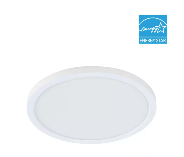 5 in. 8-Watt Title 24 Dimmable White Integrated LED Round Flat Panel Ceiling Flush Mount with Color Change CCT - 91004120300