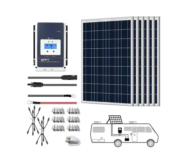 600-Watt Polycrystalline OffGrid Solar Power Kit with 5 x 100-Watt Solar Panel, 50 Amp MPPT Charge Controller - 91006357411