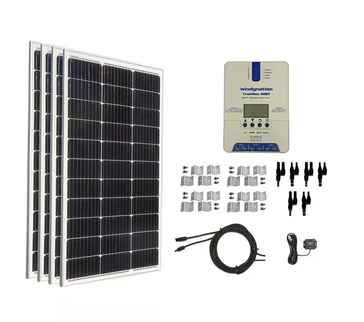 400-Watt Monocrystalline Solar Panel with TrakMax MPPT 40 Amp Charge Controller Plus Wireless Communication Kit - 91007714093