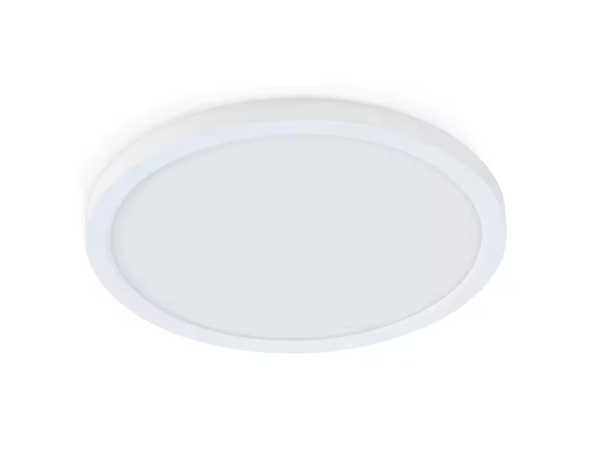 7.2-Watt Integrated LED Flush Mount 5 in. White Round Dimmable Flat Ceiling Panel with Color Change 5-CCT - 91008022115