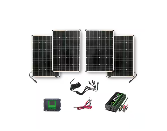 440-Watt Polycrystalline Solar Panels with 750-Watt Power Inverter and 30 Amp Charge Controller