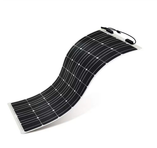 100-Watt 12-Volt Flexible Monocrystalline Solar Panel Bendable Off-Grid Charger for Marine RV Cabin Van Uneven Surfaces - 91003269297