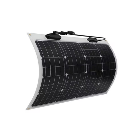 50-Watt 12-Volt Flexible Monocrystalline Solar Panel Bendable Off-Grid Charger for Marine RV Cabin Van Uneven Surfaces