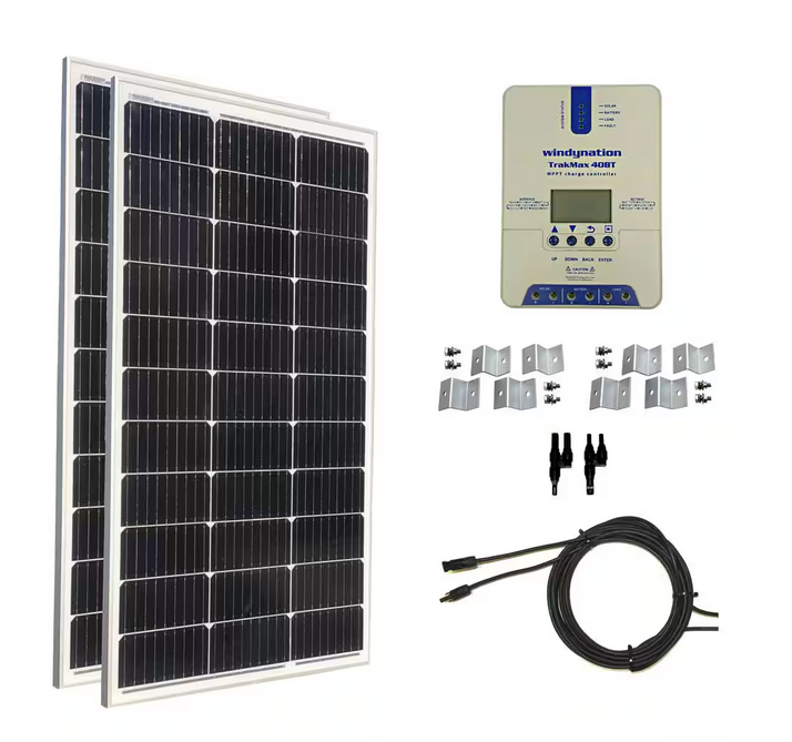 200-Watt Monocrystalline Solar Panel Kit with TrakMax MPPT 40 Amp Charge Controller - 91007714084