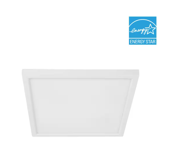 7.5 in. 10.5-Watt Title 24 Dimmable White Integrated LED Square Flat Panel Ceiling Flush Mount with Color Change CCT - 91004120301