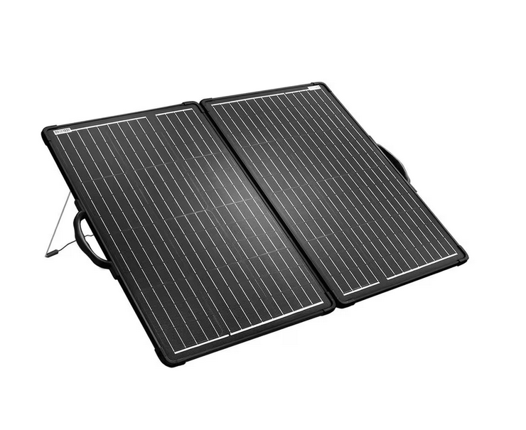 100-Watt Monocrystalline Portable Off Grid Solar Panel Kit, Foldable Briefcase with Waterproof LCD Charge Controller - 91006356607