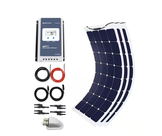 330-Watt Flexible Monocrystalline OffGrid Solar Power Kit with 3 x 110-Watt Solar Panel, 40 Amp MPPT Charge Controller - 91006356582