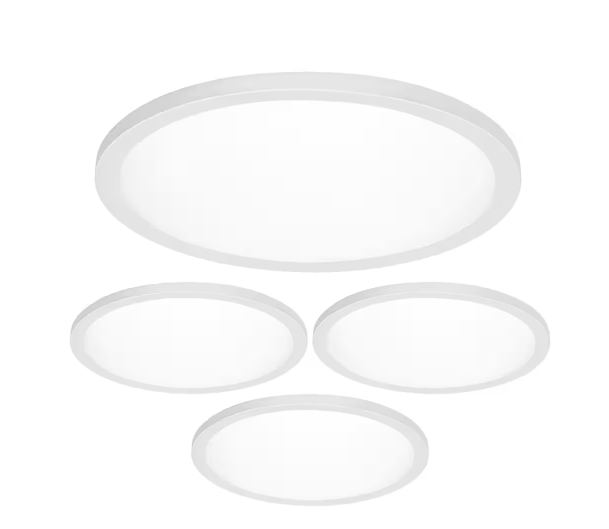 5 in. 7.2-Watt Integrated LED Flush Mount White Round Dimmable Flat Ceiling Panel with Color Change 5-CCT (4-Pack) - 91010375585