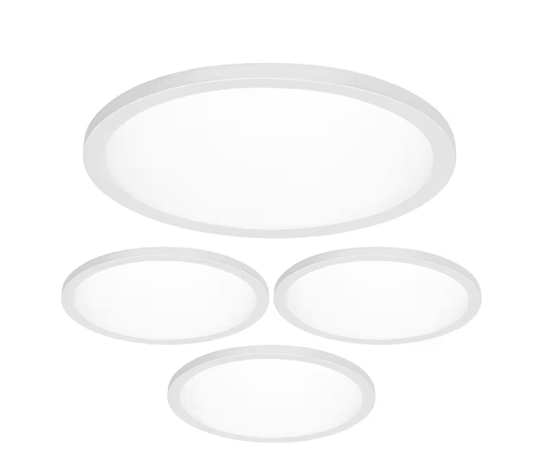 5 in. 7.2-Watt Integrated LED Flush Mount White Round Dimmable Flat Ceiling Panel with Color Change 5-CCT (4-Pack) - 91010375585