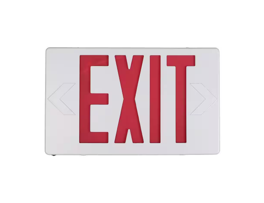 Rectangle Integrated LED White Exit Sign Red Ni-Cad 1.2-Volt Battery - 91010515453