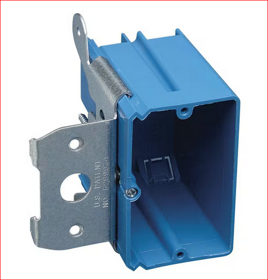 1-Gang 18 cu. in. Blue PVC New Work Electrical Switch and Outlet Box - 9208653