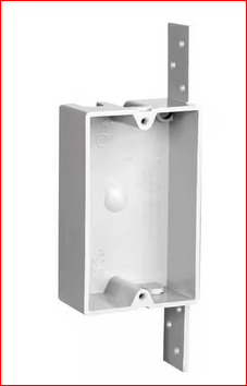 Pass & Seymour Slater New Work 1 Gang 8 Cu. In. Shallow Side Bracket Plastic Switch and Outlet Box - 91002956570