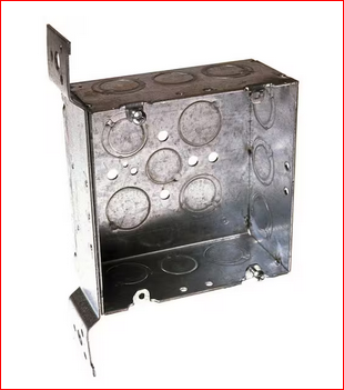 4-11/16 in. W x 2-1/8 in. D 2-Gang Welded Square Box with One 1/2 in. KO and Twelve TKO's, Raised, FM Bracket, 1-Pack - 9668838