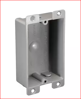 Old Work 1-Gang 8 cu. in. Nail-on Shallow Electrical Outlet Box and Switch Box with Flanges, Gray - 91005885657