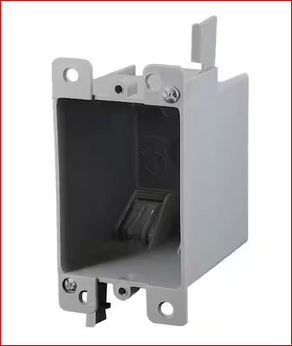 Old Work 1-Gang 14 cu. in. Electrical Outlet Box and Switch Box with EZ Mount Clamps and Wire Clamps, Gray - 91005894236