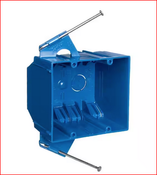 2-Gang 32 cu. in. Blue PVC New Work Electrical Switch and Outlet Box - 9202509