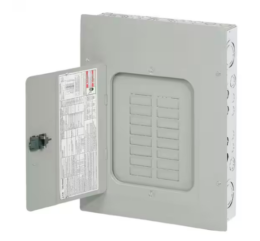 BR 125 Amp 16 Space 24 Circuit Indoor Main Lug Loadcenter with Cover - 9873796