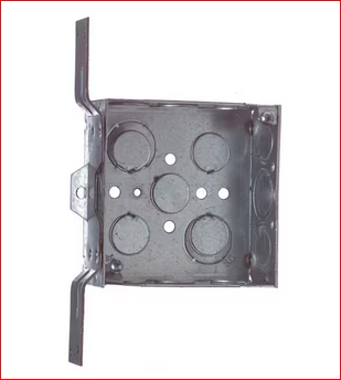 4 in. Square Metal Box with Bracket - 9434973