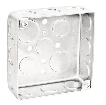 4 in. W x 1-1/2 in. D Steel Metallic Drawn Square Box with Sixteen 1/2 in. KO's (1-Pack) - 91009215875