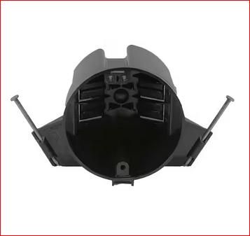 New Work 20 cu. in. Nail-on Round Electrical Ceiling Box with Wiring Clamps, 50-lb. Capacity, Black - 91005885668