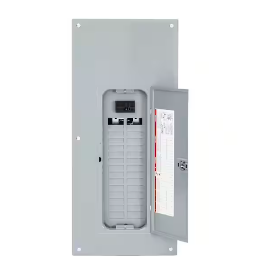 Homeline 125 Amp 30-Space 60-Circuit Indoor Main Breaker Plug-On Neutral Load Center with Cover - 91001853981