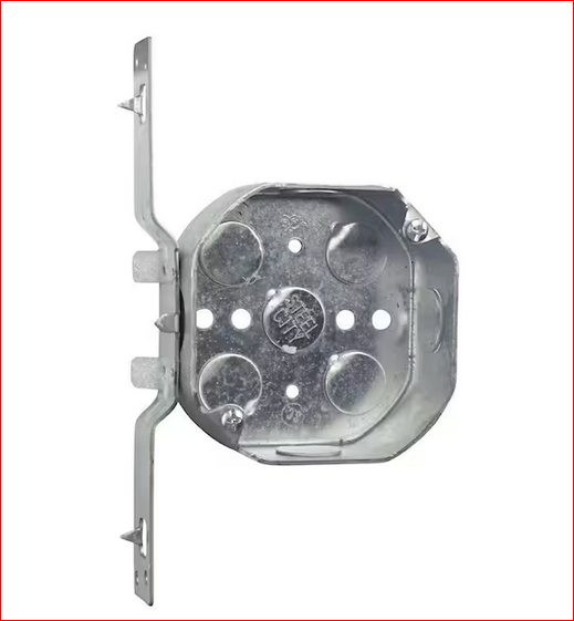 4 in. 1-1/2 in. Deep Octagon Box with V-Bracket - 9295988