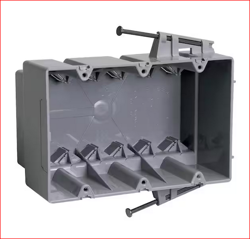 Pass & Seymour Slater New Work 3 Gang 54 Cu. In. Plastic Captive Mounting Nail Auto Clamp Switch and Outlet Box - 91002956650
