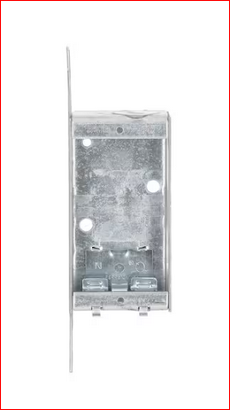 3-3/4 in. H x 2 in. W x 1 in. D Gray 1-Gang Non-Gangable Switch Box with NMSC Clamps and 1/4 in. Set Back, 1-Pack - 91007810586