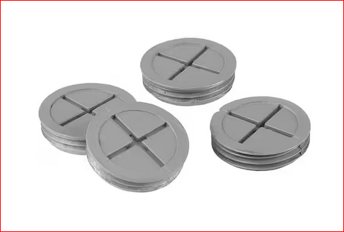 1 in. Metallic Weatherproof Box Closure Plug, Gray (4-Pack) - 9718416