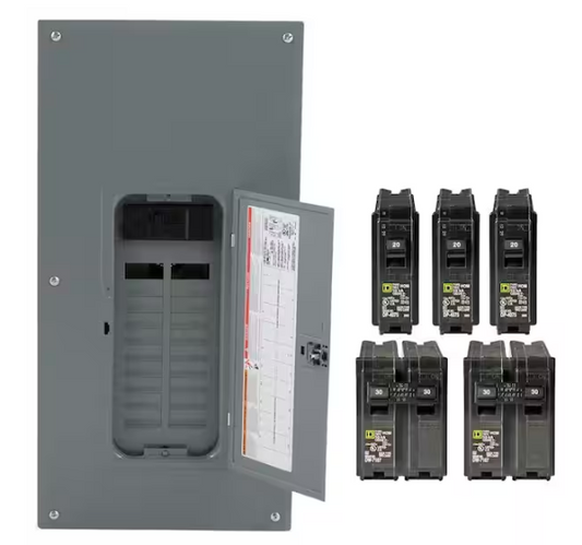 Homeline 200 Amp 20-Space 40-Circuit Indoor Main Breaker Plug-On Neutral Load Center with Cover - Value Pack - 91001853980