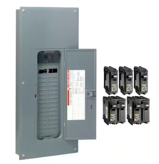 Homeline 200 Amp 30-Space 60-Circuit Indoor Main Breaker Plug-On Neutral Load Center with Cover(HOM3060M200PCVP) - 91000040129