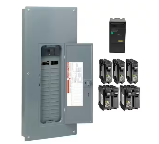 Homeline 200 Amp 30-Space 60-Circuit Indoor Main Breaker Qwik-Grip Plug-On Neutral Load Center with Surge SPD Value Pack - 91003559197