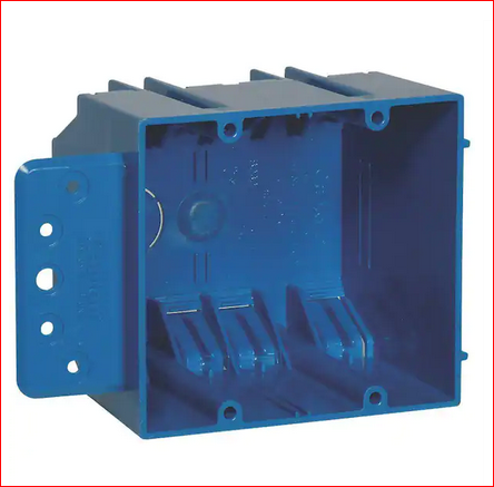 2-Gang 32 cu. in. PVC New Work Electrical Box with Bracket - 9690414