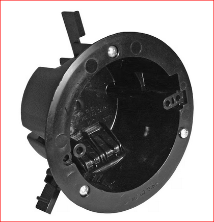 Old Work 18 cu. in. Round Electrical Ceiling Box with EZ Mount Clamps and Wire Clamps, 6-lb. Capacity, Gray - 91005902549